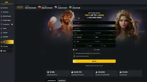 Golden Crown Casino review hero image